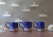 Mug - Medium - White Clay with Blue Glaze