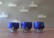 Tea Bowl - Small - White Clay w Blue Glaze